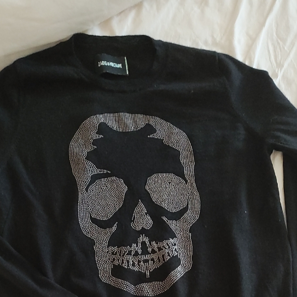 Zadig Voltaire Black Sweater with Skull Design